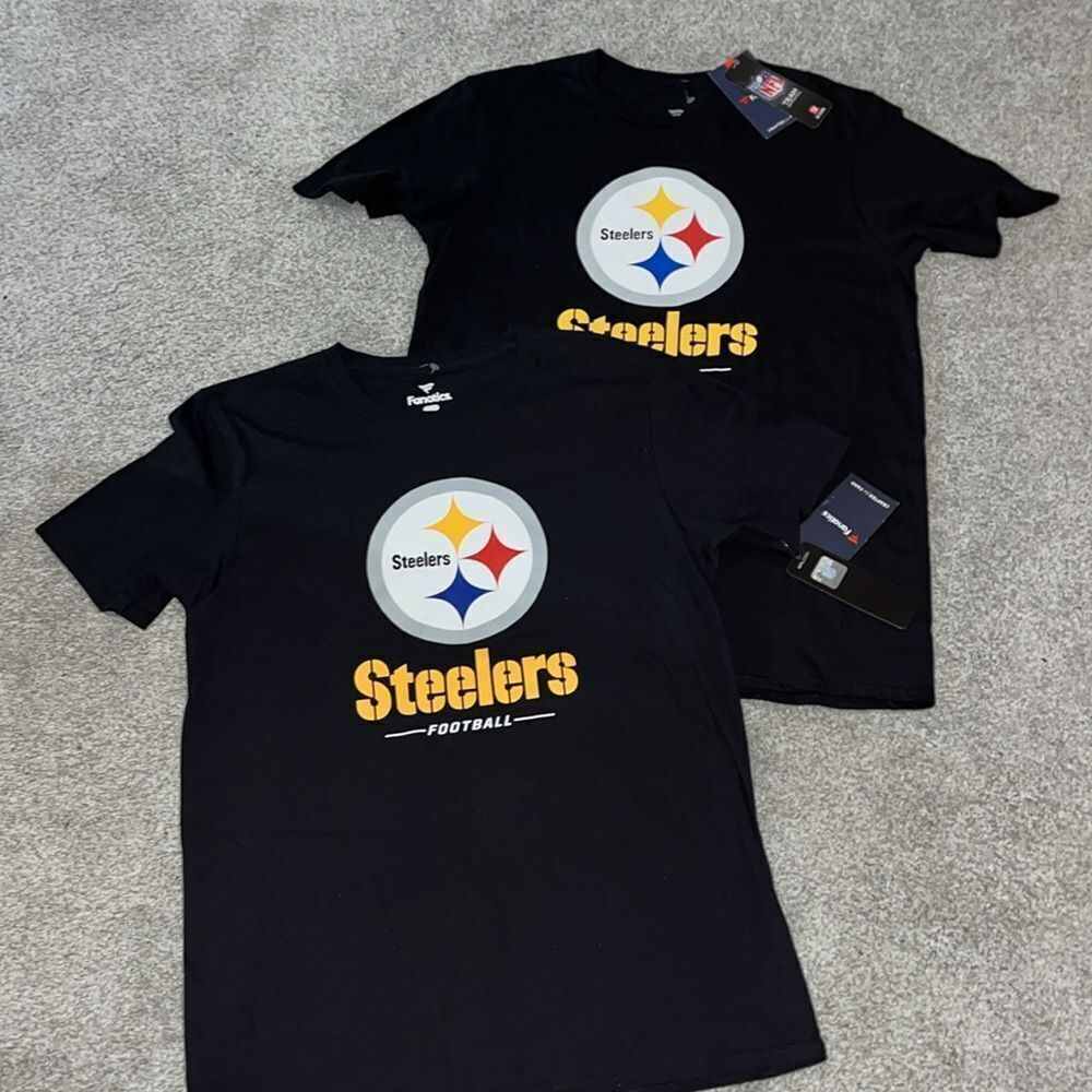 Lock Pittsburgh Steelers Black NFL Football Big Logo T Shirt M Adult (youth XL)